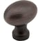 Jeffrey Alexander 1-3/16" Overall Length Brushed Oil Rubbed Bronze Football Bordeaux Cabinet Knob 3990-DBAC - alternate 1